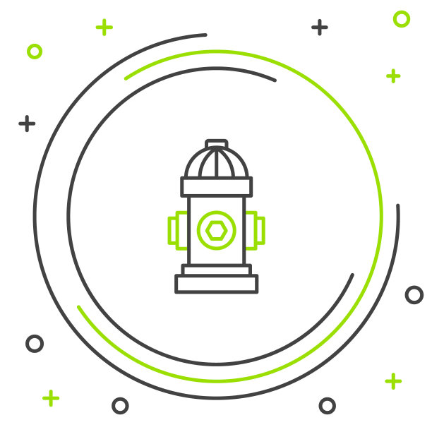 线消防栓图标孤立的白色背景。色彩缤纷的轮廓概念。向量图片下载