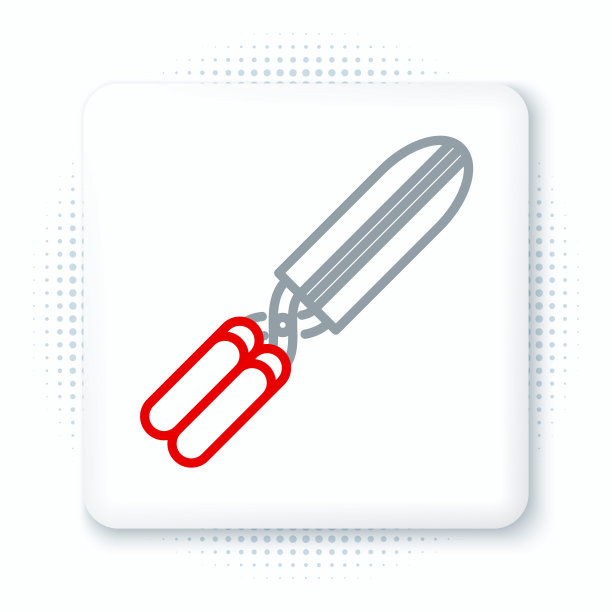 线园艺手工剪修剪图标孤立在白色背景。木柄剪枝剪。色彩缤纷的轮廓概念。向量图片下载