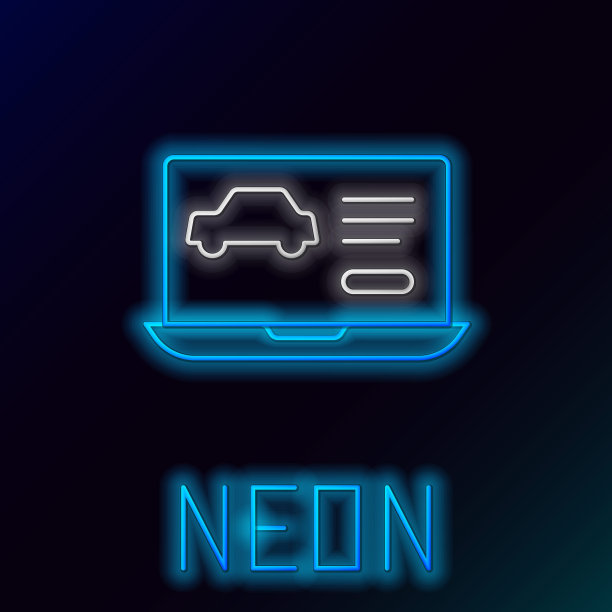 黑色背景上孤立的汽车图标硬件诊断状态。汽车服务和修理零件。色彩缤纷的轮廓概念。向量图片下载