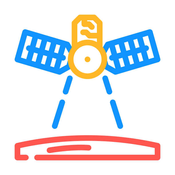 火星侦察轨道器行星彩色图标矢量插图图片下载