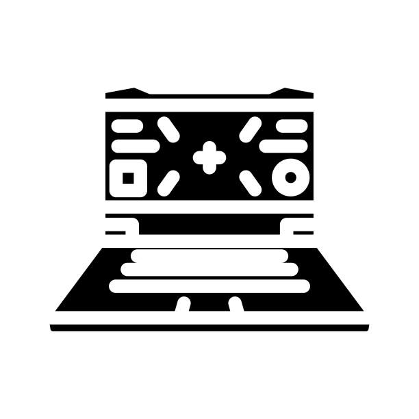 游戏本 Glyph风格图标矢量素材图片下载