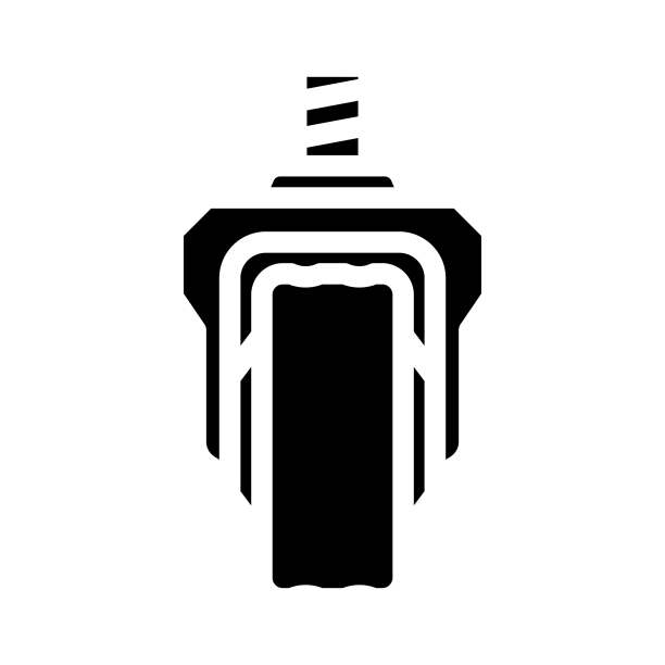 脚轮五金家具配件字形图标矢量插图图片下载