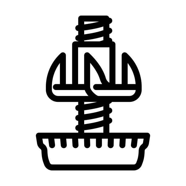 家具调平机硬件装配线图标矢量插图图片下载