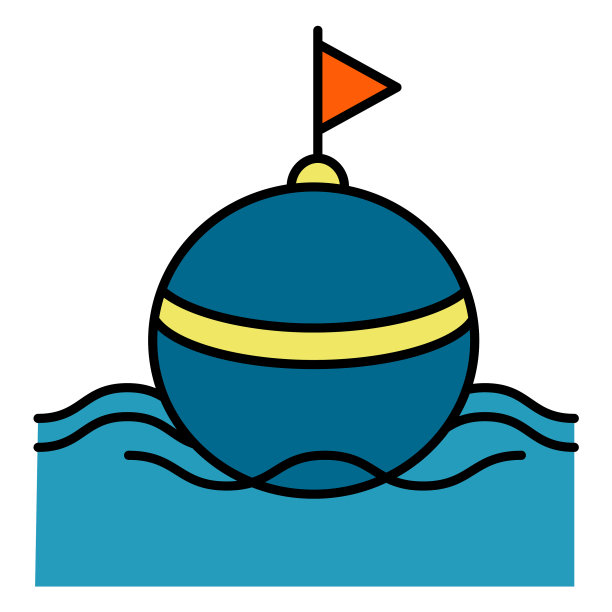 浮标在水中的色彩笔触图片下载