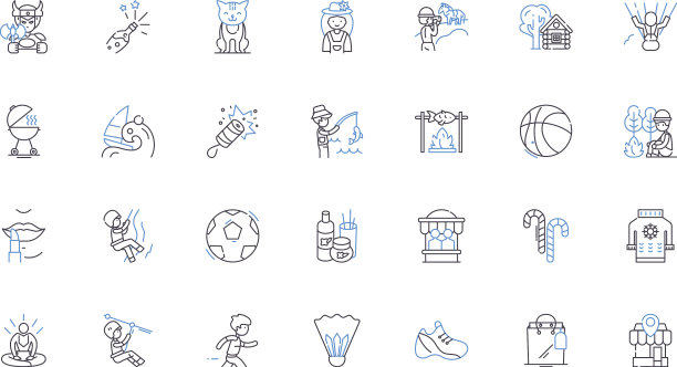 生动活泼的活动线图标集合充满活力图片下载