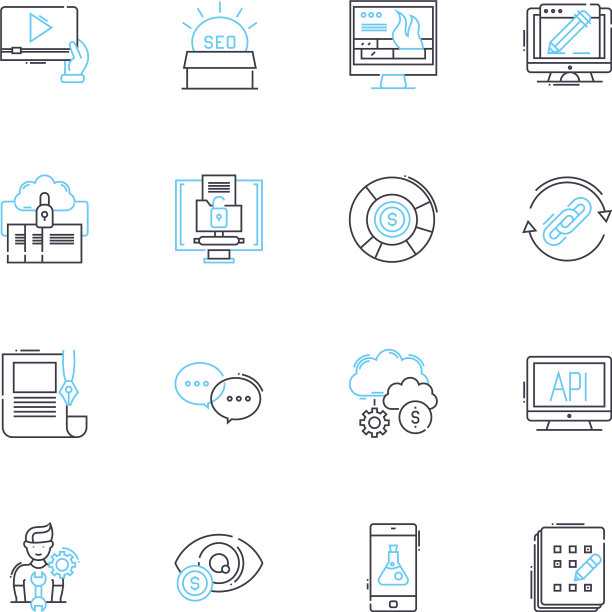 数字创作线性图标集设计图片下载