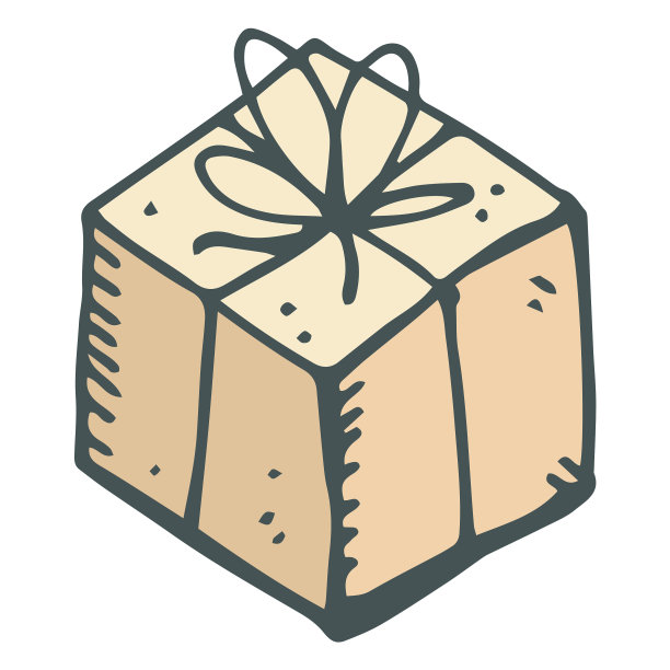 棕色礼盒手绘卡通图标22图片下载
