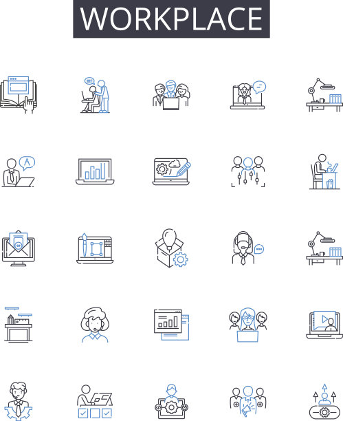 办公场所线条图标收集办公空间工作图片下载