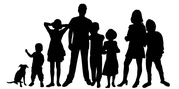 大家庭的剪影图片下载