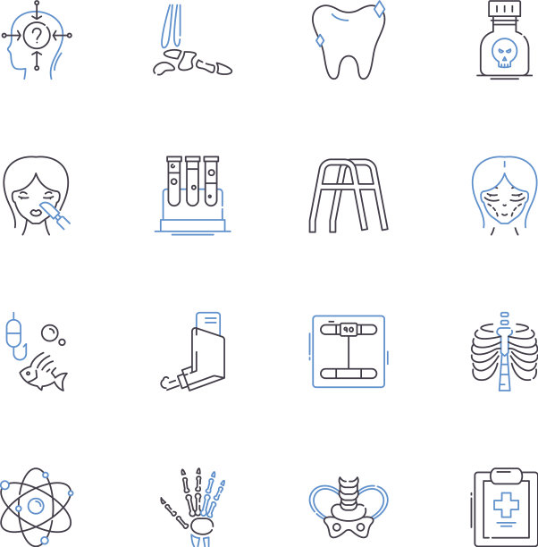 个性化的医药线图标集合图片下载