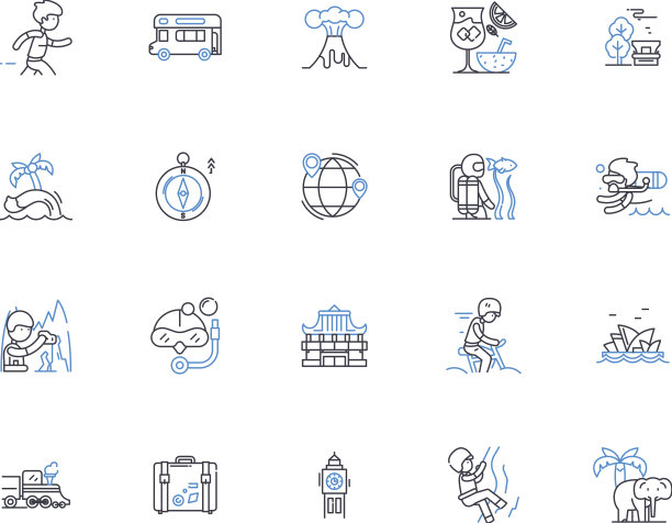 Safari线图标收集野生动物的冒险图片下载