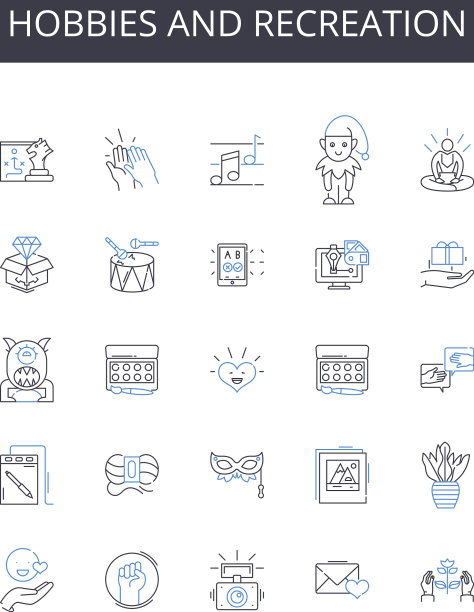 爱好和娱乐线图标集合图片下载
