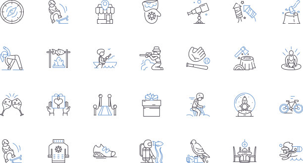 美食短途旅行线图标收集美食图片下载