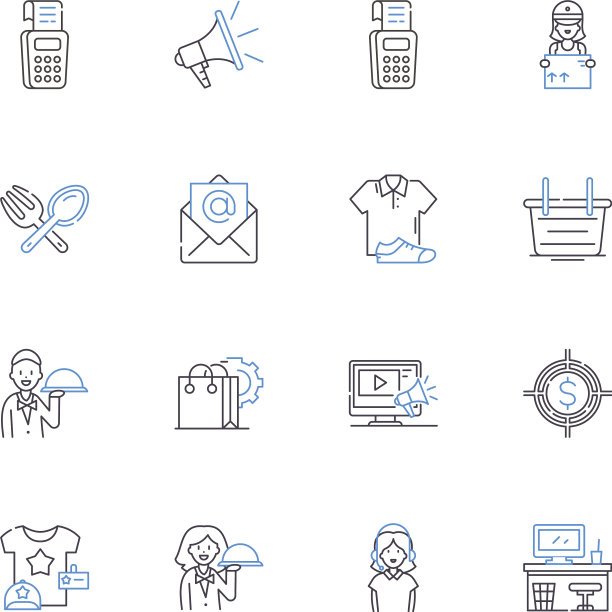 连锁门店线图标系列特许经营图片下载