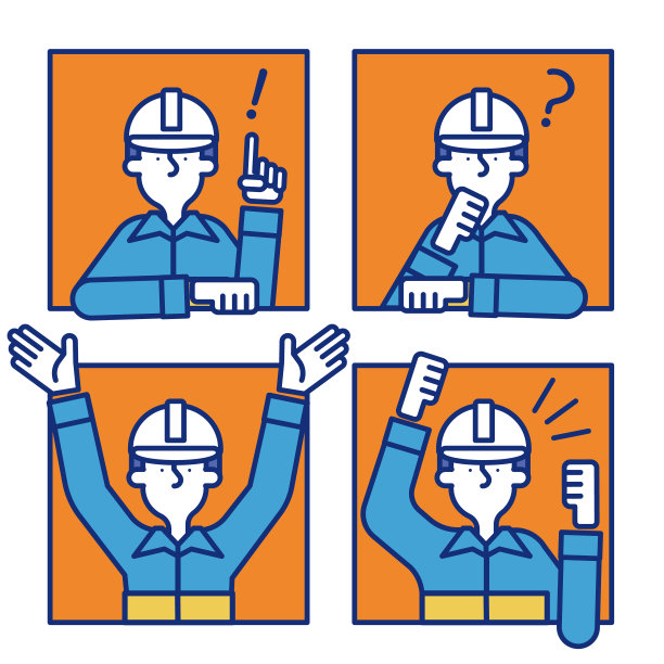 一个简单的图标集的人戴着头盔和工作服图片下载