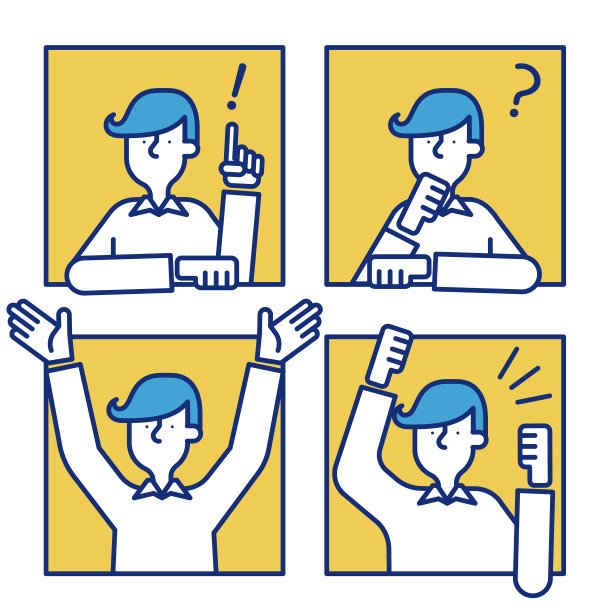 穿着休闲套装的人的简单图标集(B)图片下载