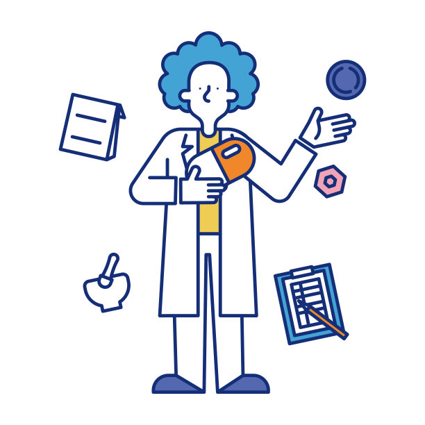 一个从事医学职业的人的插图图片下载