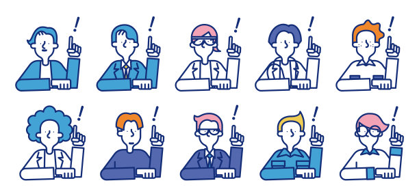 简单的图标集B，各种职业的人都在闪烁图片下载