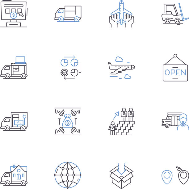 基础设施开发线图标集合图片下载