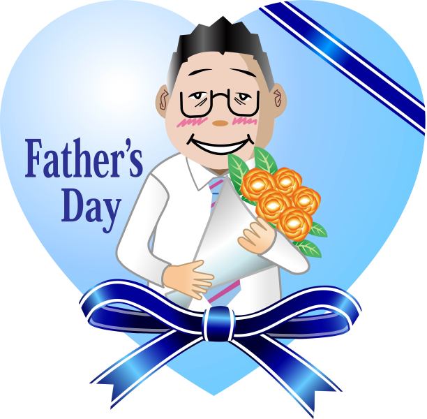 父亲节收到一束鲜花的剪贴画图片下载