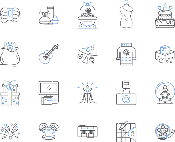 时尚造型线图标集合优雅图片下载