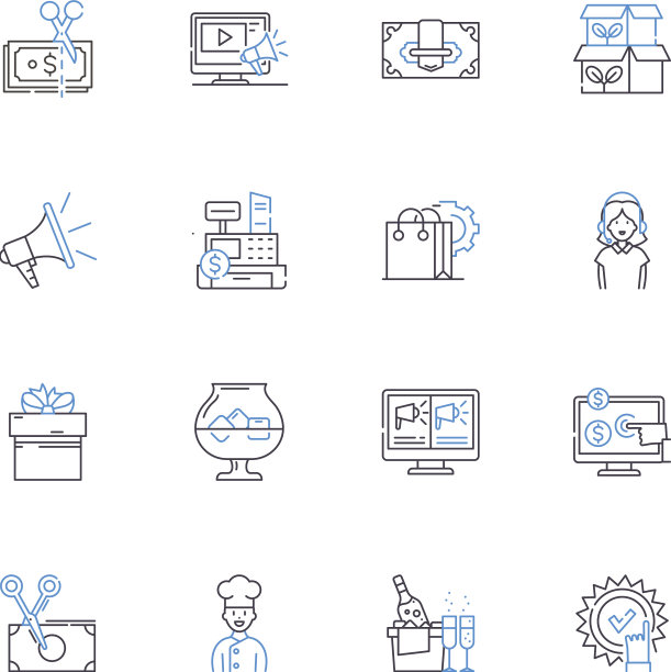 礼品店线图标收集礼品图片下载