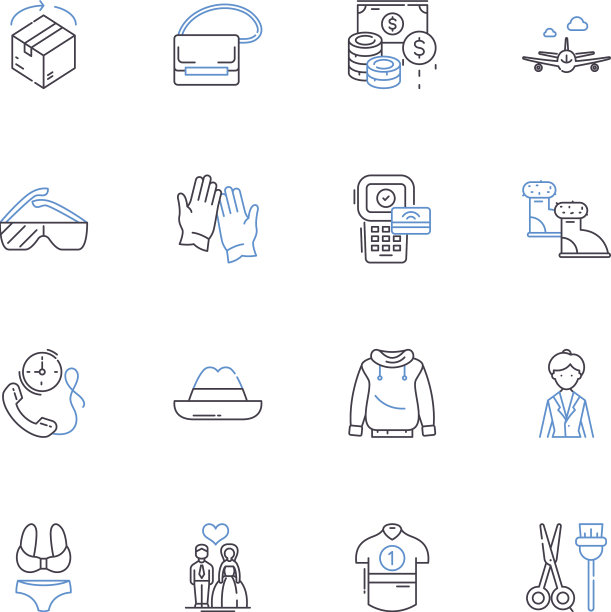 在线商店线图标收集电子商务图片下载