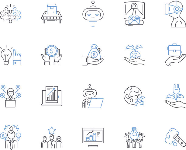 可持续耐用线图标系列图片下载
