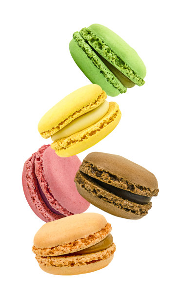 五颜六色的马卡龙飞舞图片下载