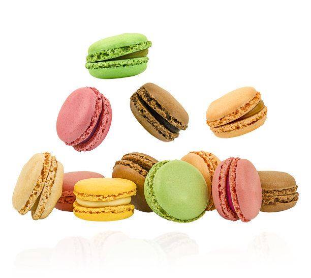 五颜六色的马卡龙飞舞图片下载