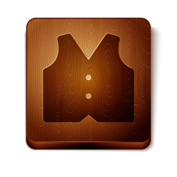 棕色马甲图标孤立在白色背景图片下载