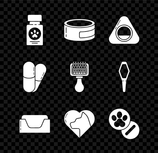 设置狗药瓶和药丸罐头食品图片下载