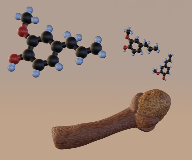 分离丁香芽和丁香酚分子图片下载