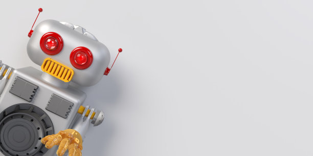 AI机器人在空白的白色背景上，剪切路径图片下载