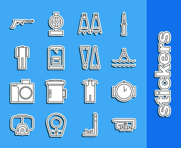 潜水带上的浮筒上设置好潜水带线图片下载