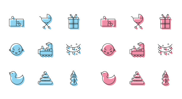 设置线橡皮鸭金字塔拼图玩具块图片下载