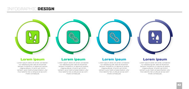 设置人类脚印的鞋子，和。业务信息图表模板。向量图片下载