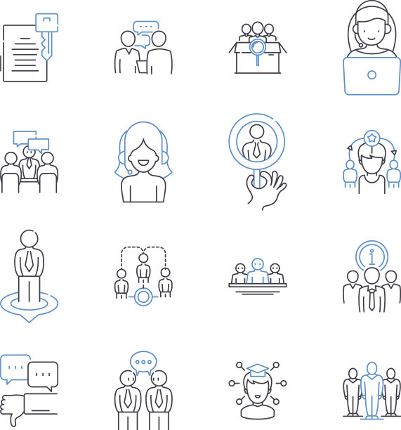 创业指导线图标集合图片下载