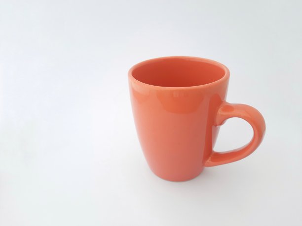 白底马克杯，橙色马克杯，杯子，橙色杯子图片下载
