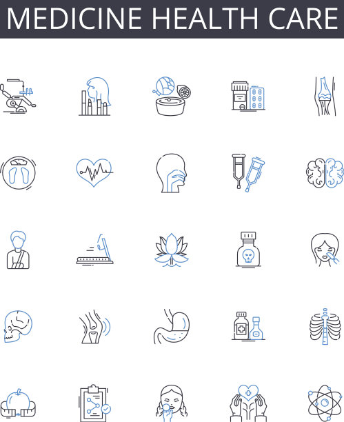 医药保健线图标集合图片下载