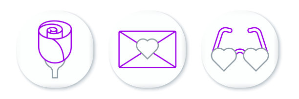 设线心形爱情眼镜花玫瑰图片下载