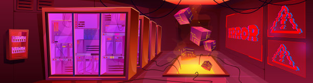 数据中心错误。技术服务器机房内部图片下载