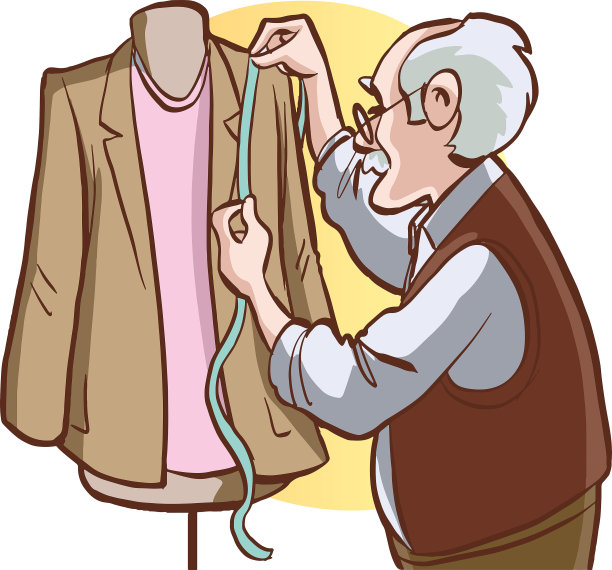 大师裁缝工作矢量插图图片下载