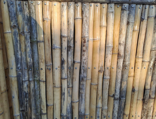 棕色竹栅栏纹理背景图片下载