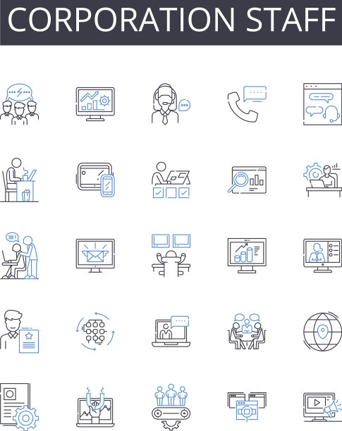 公司员工线图标收集发放图片下载