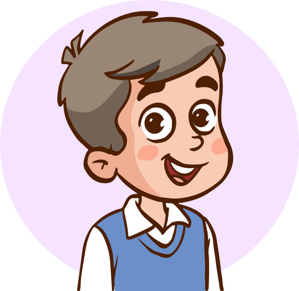 可爱的小孩子卡通矢量插图的肖像图片下载