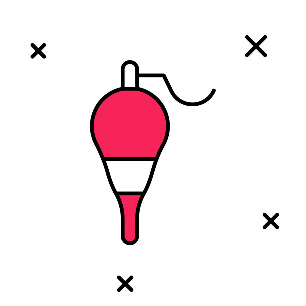 填充轮廓钓鱼浮动图标孤立的白色背景。渔具。向量图片下载