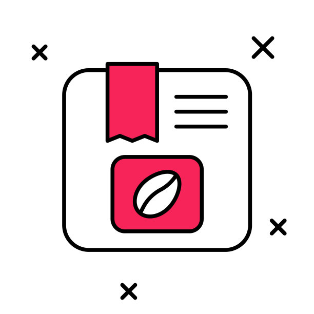 填充轮廓袋的咖啡豆图标孤立的白色背景。向量图片下载