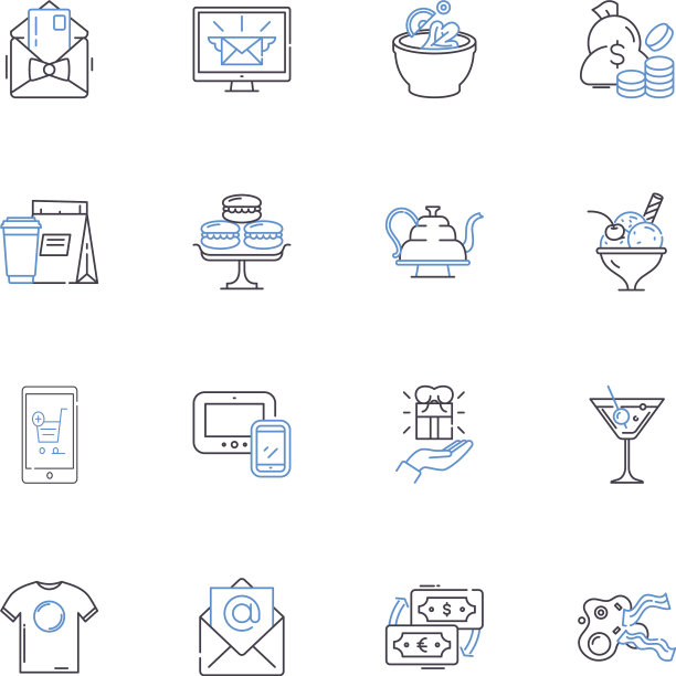 旧货店线图标收集复古图片下载