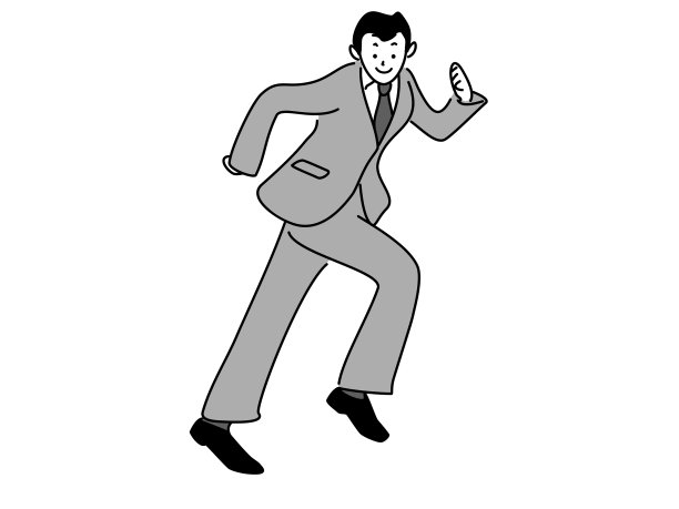 微笑着跑步的上班族图片下载